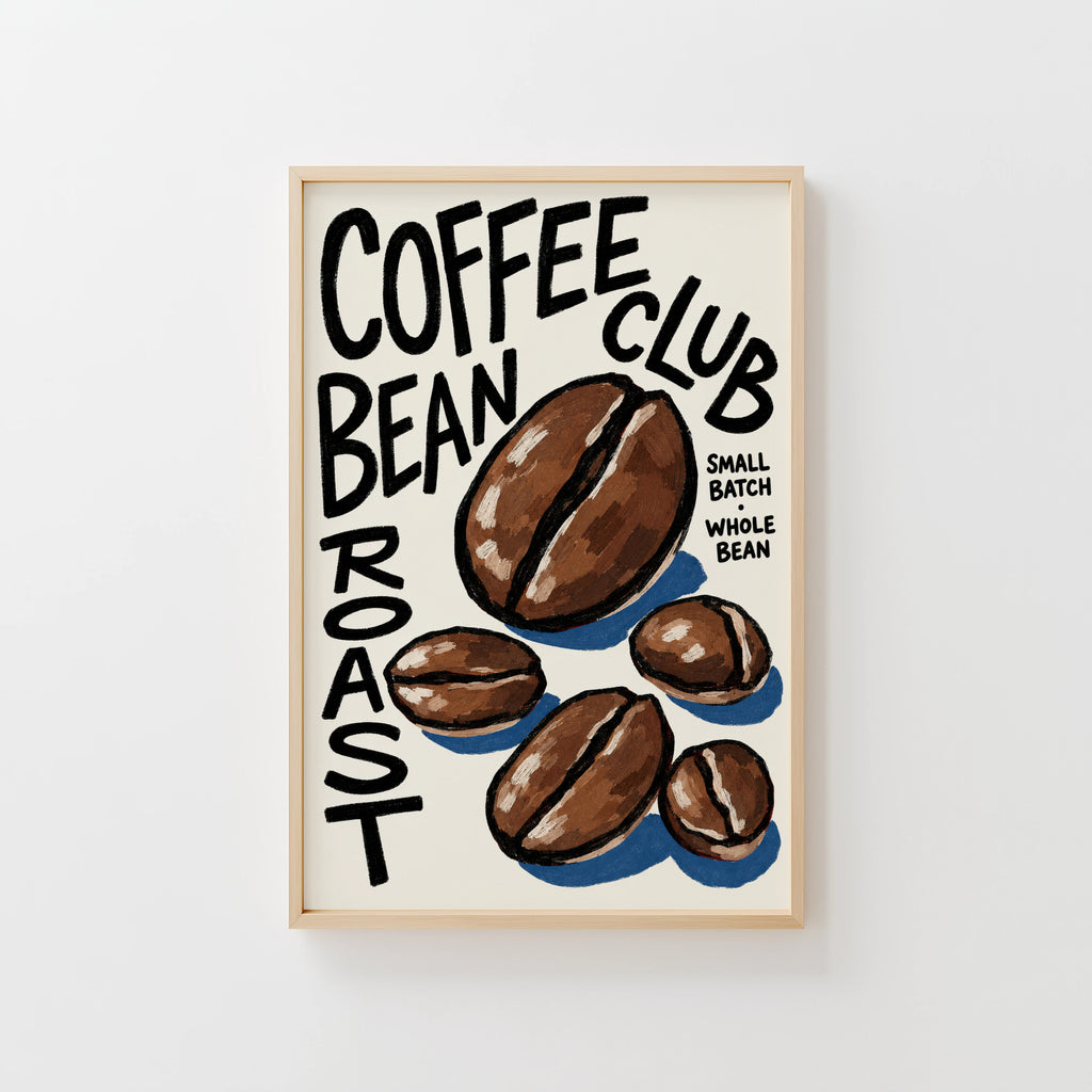 Vintage Coffee Bean Print and Poster, Kitchen Wall Art