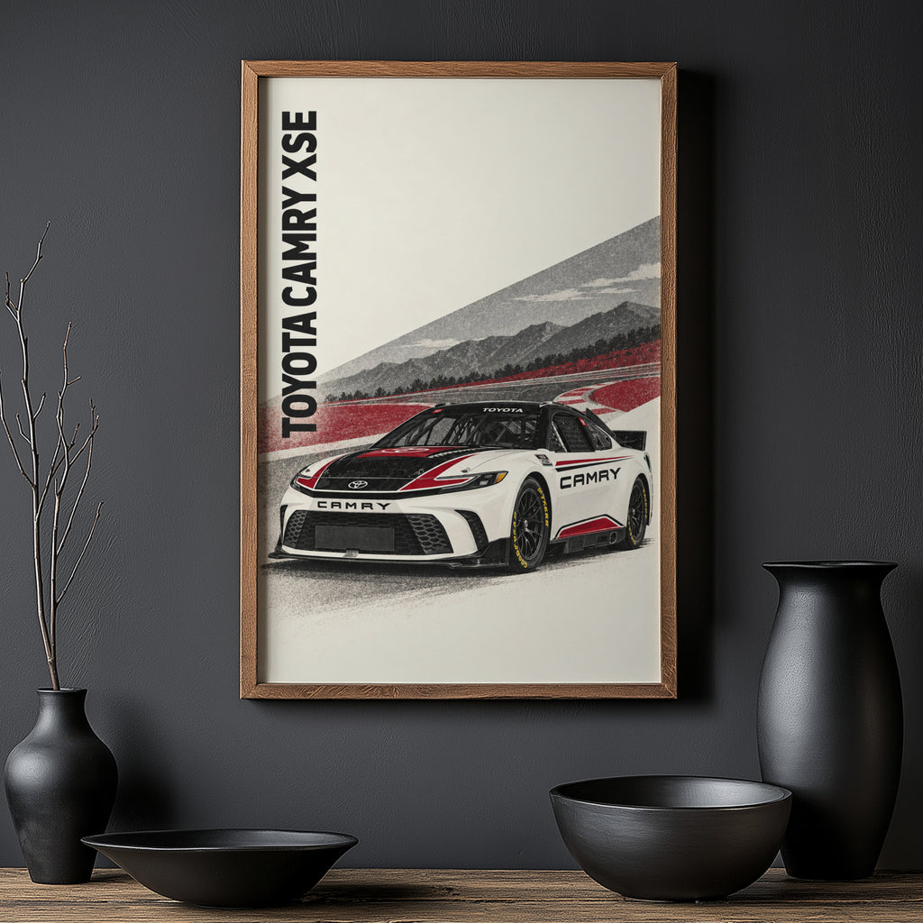 Vintage Toyota Camry Race Car Print, Motorsport