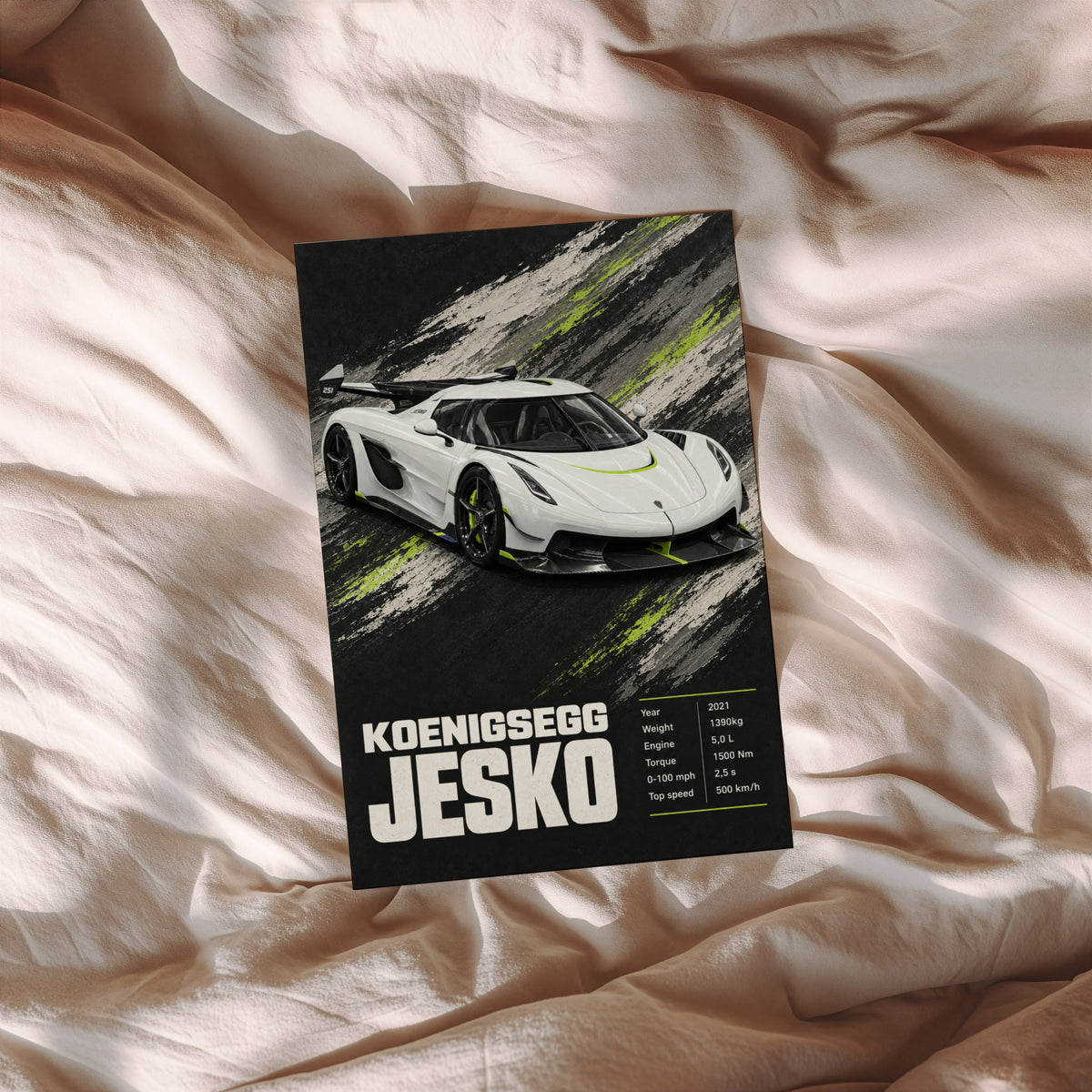 Vintage Koenigsegg Jesko Print, Hypercar Wall Art