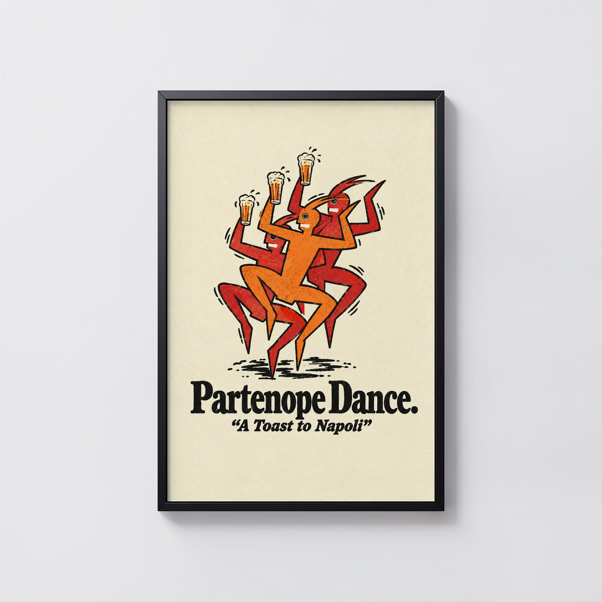 Vintage Beer Print, Partenope Dance Poster, Napoli Art