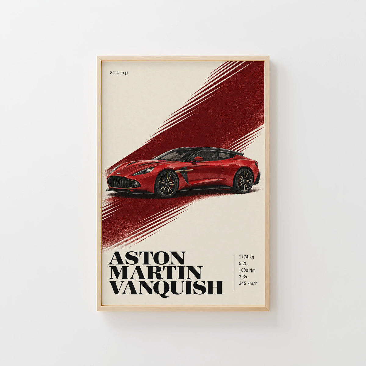Vintage Aston Martin Vanquish Print, Car Wall Art