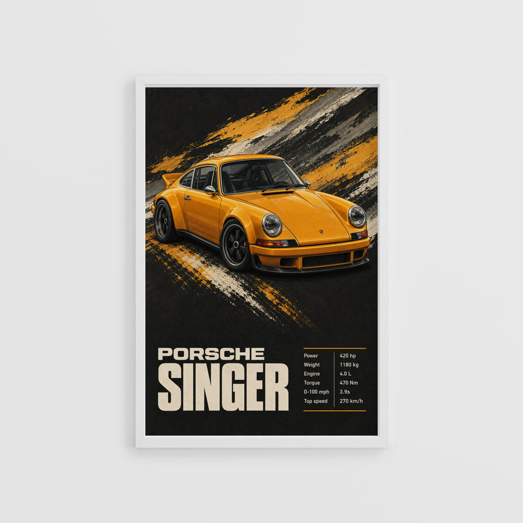 Vintage Porsche Singer Print, Car Wall Art