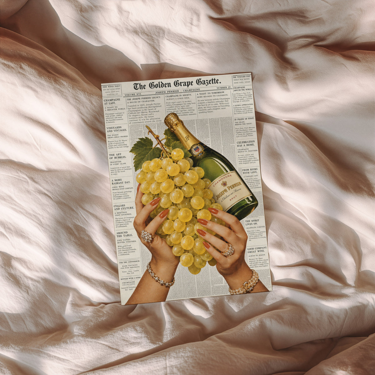 Vintage Champagne Print Poster, Joseph Perrier Wine