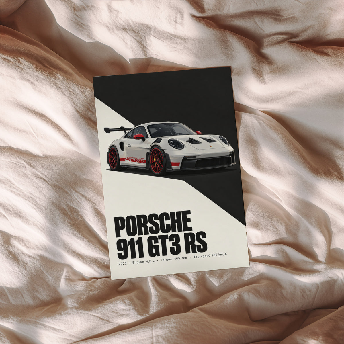 Vintage Porsche 911 GT3 RS Print, Car Wall Art