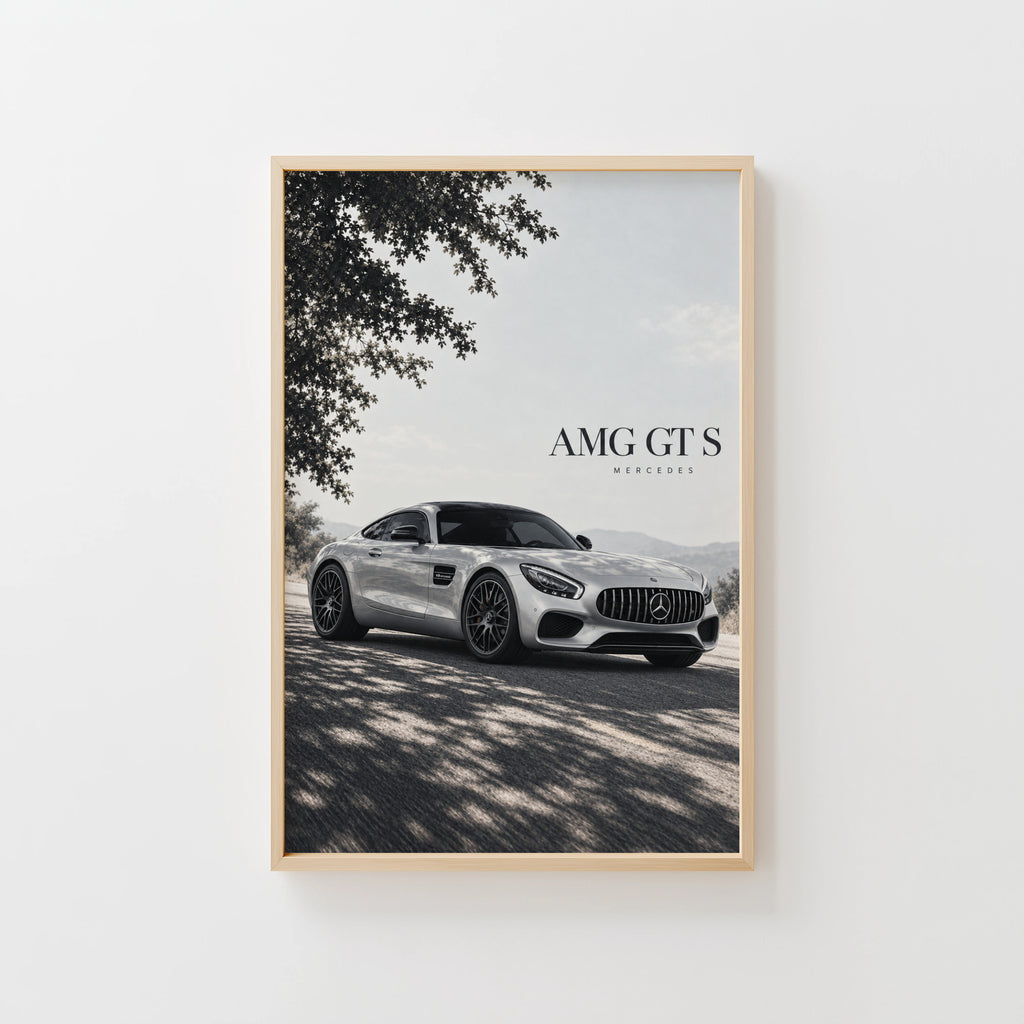 Vintage Mercedes AMG GT S Car Print Wall Art