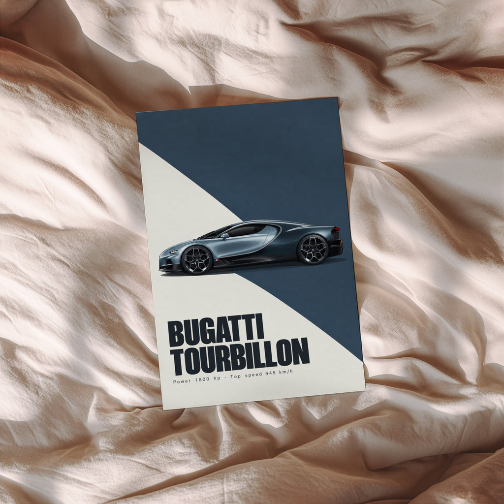 Vintage Bugatti Tourbillon Print, Car Poster, Wall Art