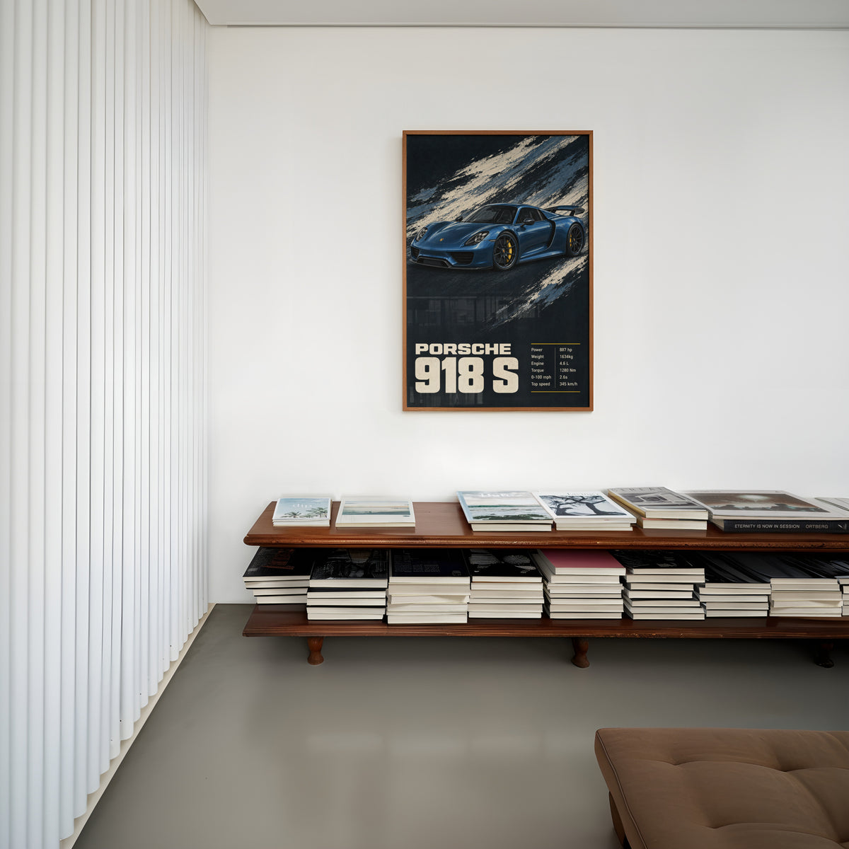 Vintage Porsche 918 S Print, Car Poster, Wall Art