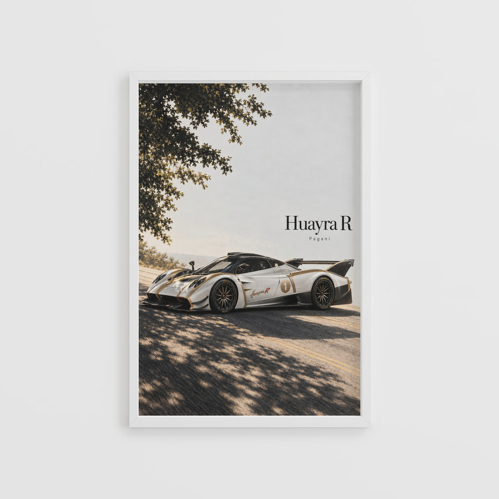 Vintage Pagani Huayra R Print, Supercar Wall Art
