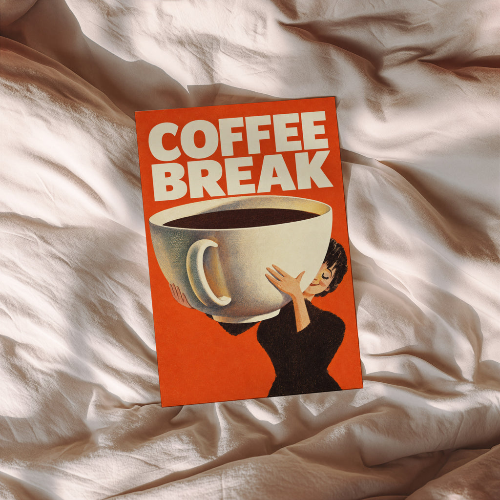Vintage Coffee Break Print and Poster, Kitchen Wall Art