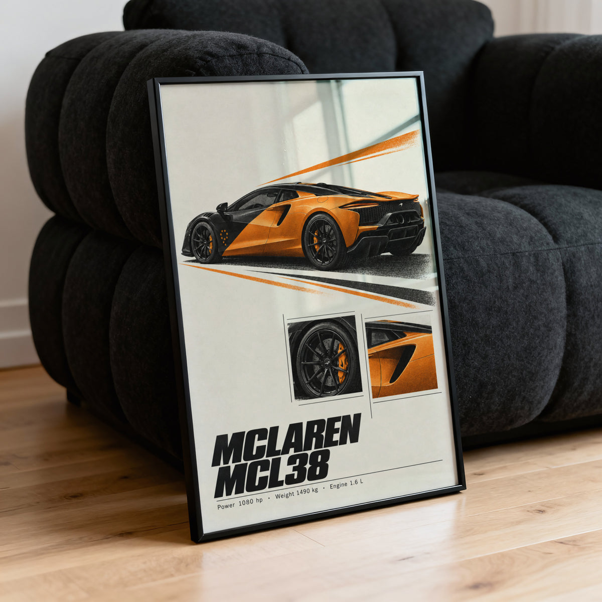 Vintage McLaren Car Print, Supercar Wall Art