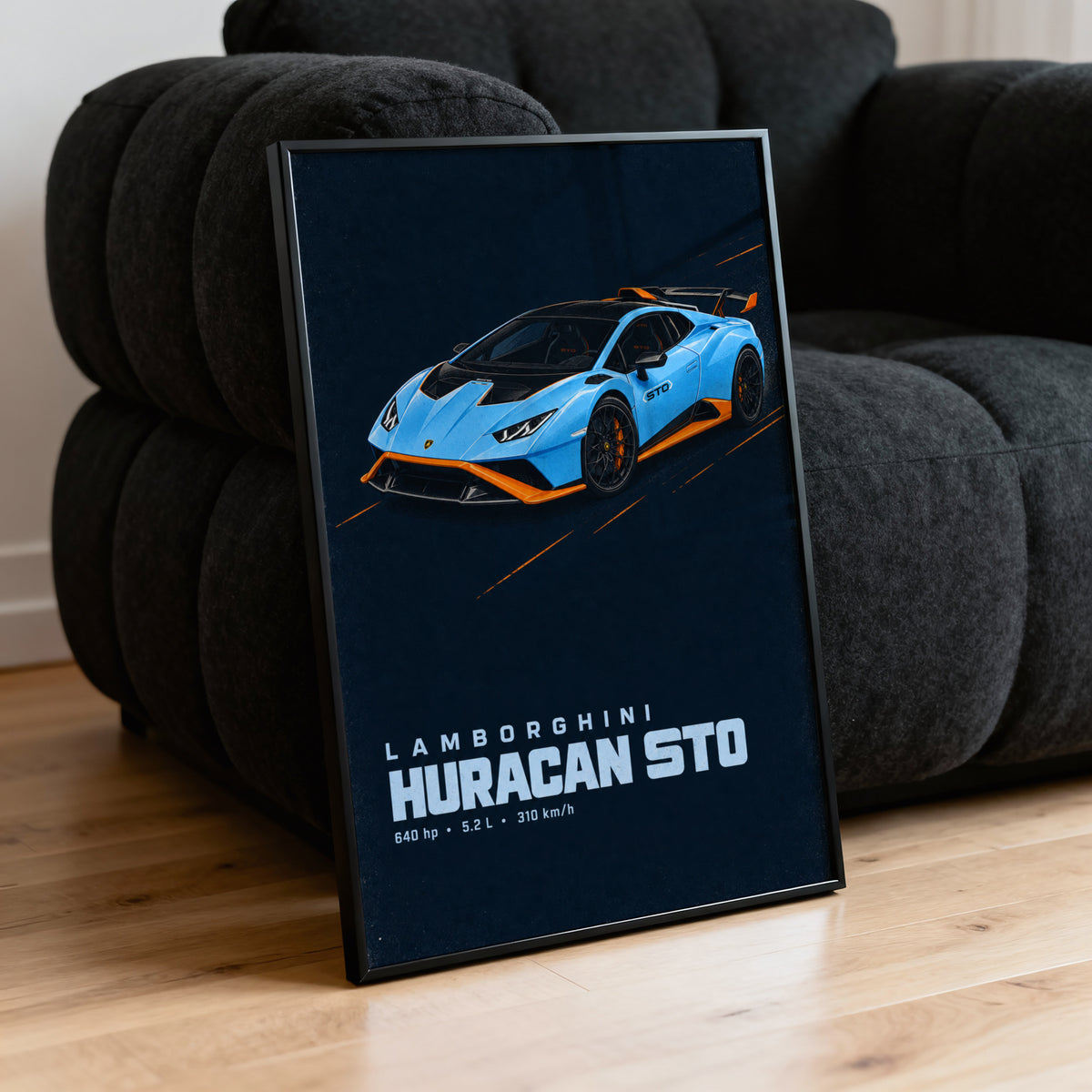 Vintage Lamborghini Huracan STO Print Car Art