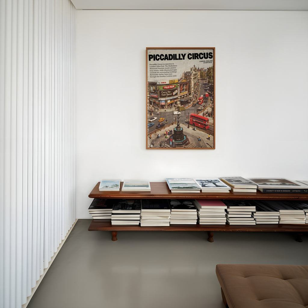 Vintage Piccadilly Circus London Poster, Retro Wall Art