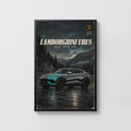 Vintage Lamborghini Urus Print, Supercar Wall Art