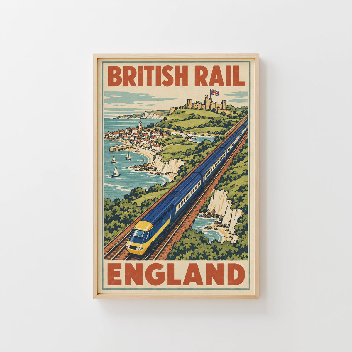 Vintage British Rail Poster, England Coast Wall Art Print