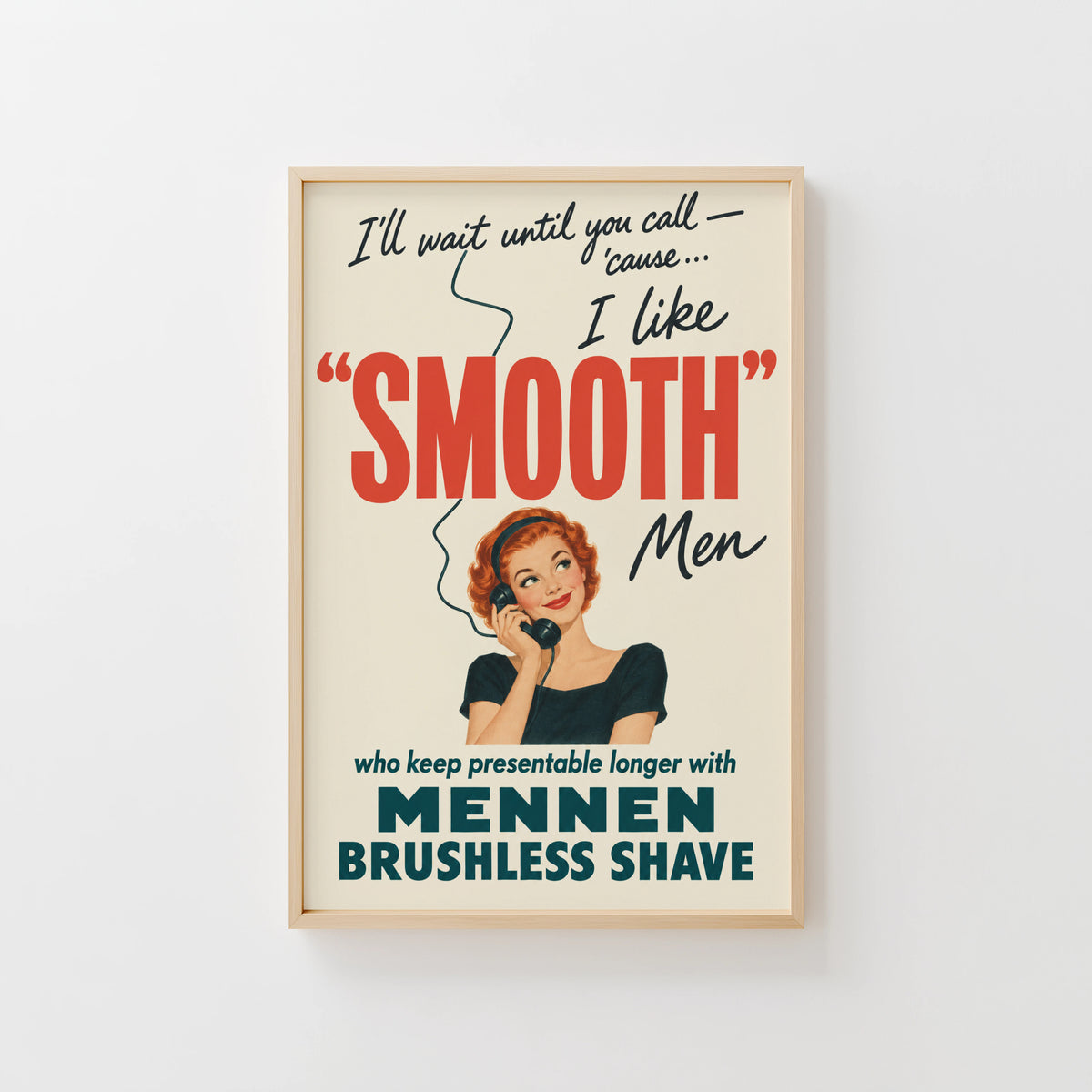 Vintage Shaving Advert Poster, Retro Wall Art, Print