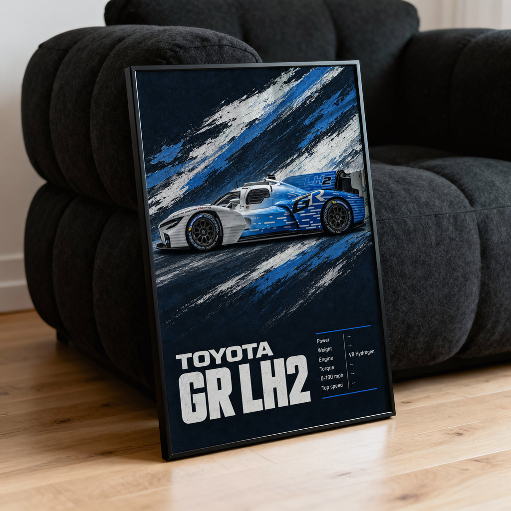 Vintage Toyota GR LH2 Print, Race Car Wall Art