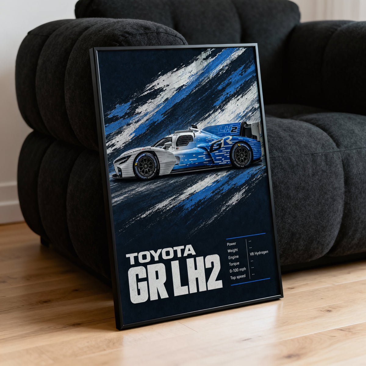 Vintage Toyota GR LH2 Print, Race Car Wall Art