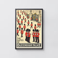 Vintage Buckingham Palace London Poster, Royal Guards Print