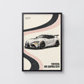 Vintage Toyota GR Supra GT4 Print, Racing Car