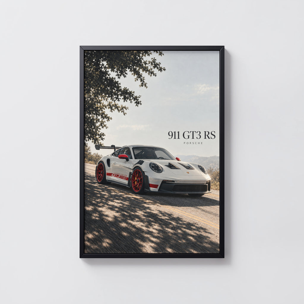Vintage Porsche 911 GT3 RS Print, Car Wall Art