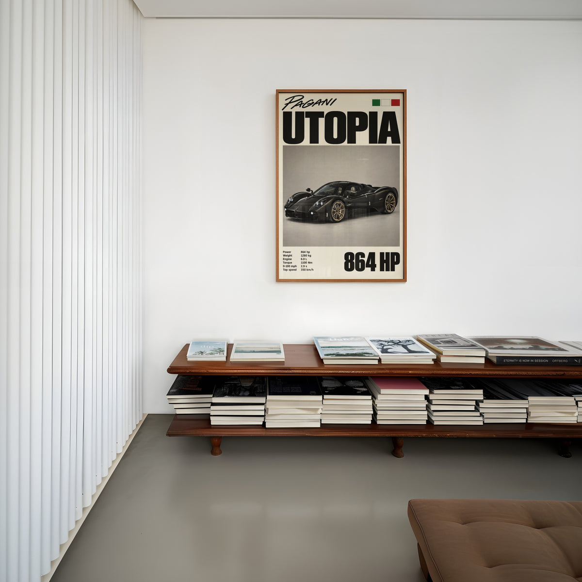 Vintage Pagani Utopia Print, Supercar Wall Art