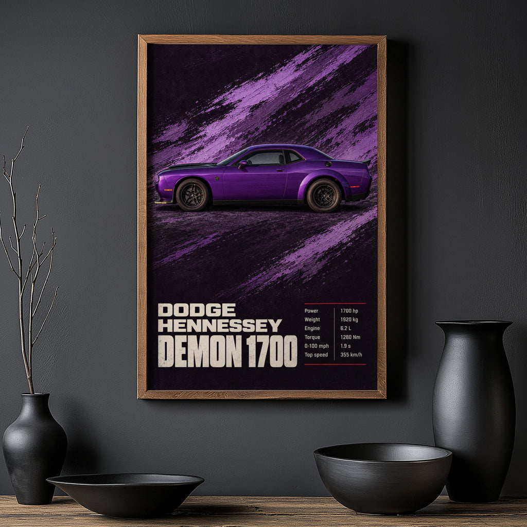 Vintage Dodge Demon Print, Muscle Car