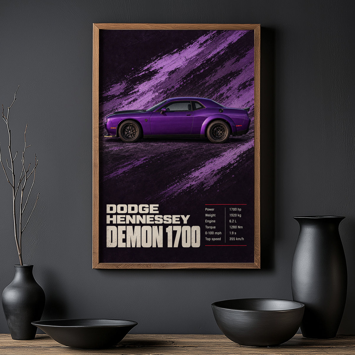 Vintage Dodge Demon Print, Muscle Car