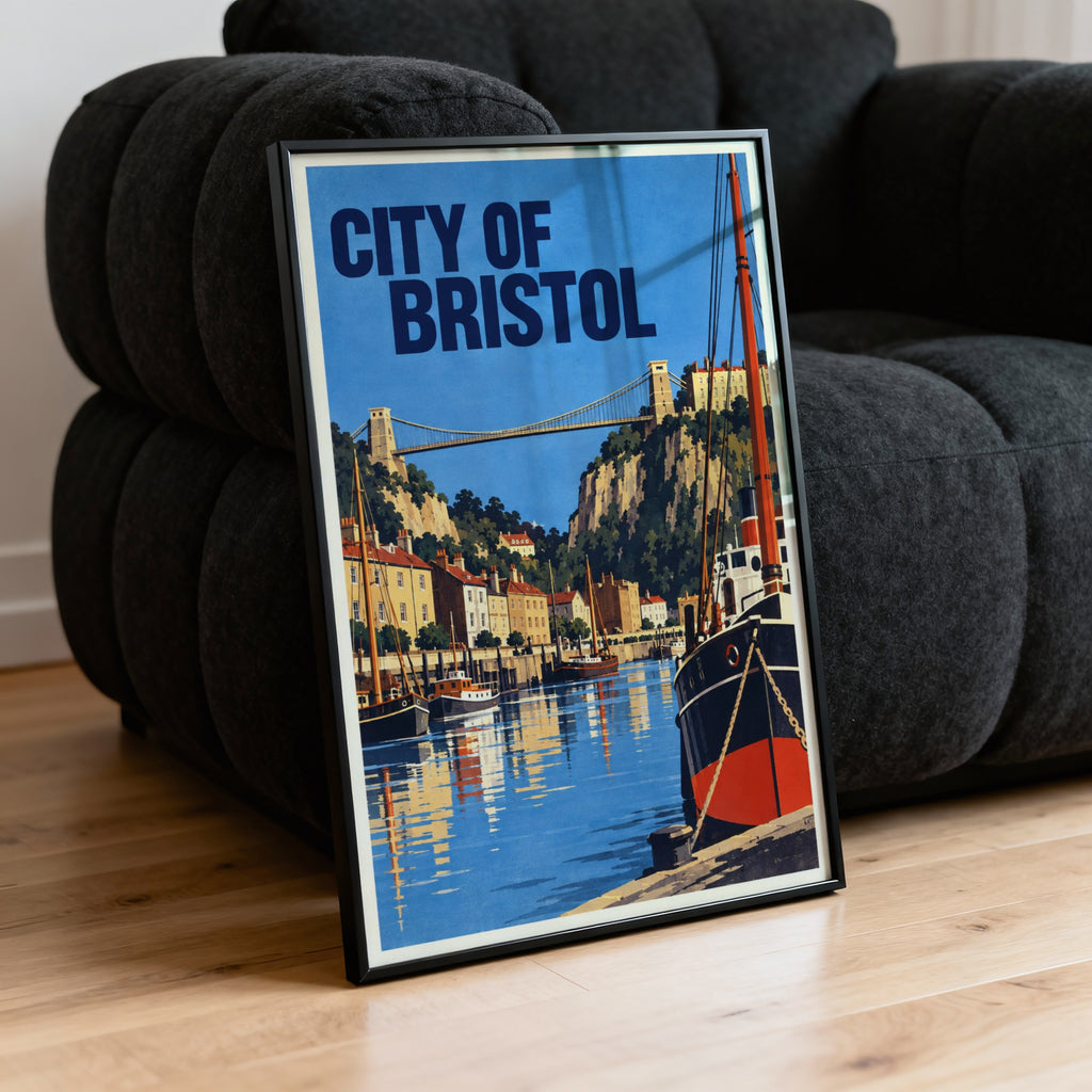 Vintage Bristol Poster, Clifton Bridge Wall Art, Print