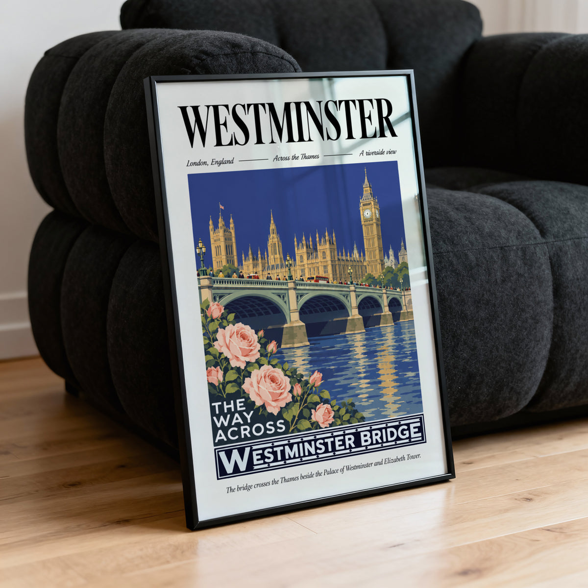 Vintage Westminster Bridge Poster, London Wall Art Print