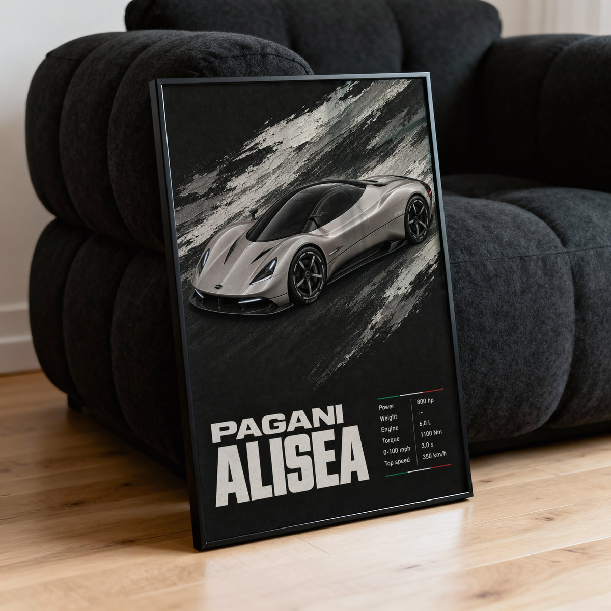Vintage Pagani Alisea Hypercar Print, Car Poster Wall Art