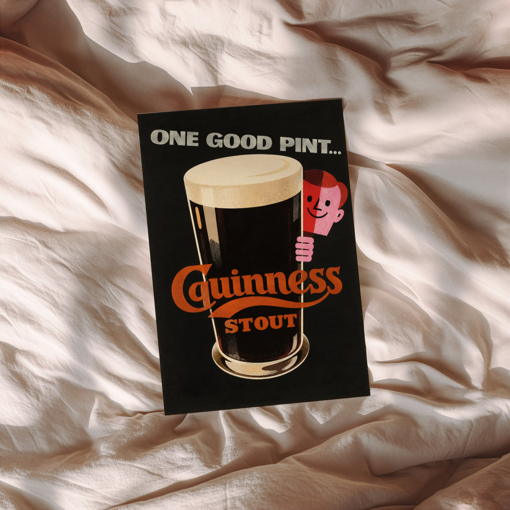 Vintage Guinness Stout Print, Beer Poster, Pub Wall Art