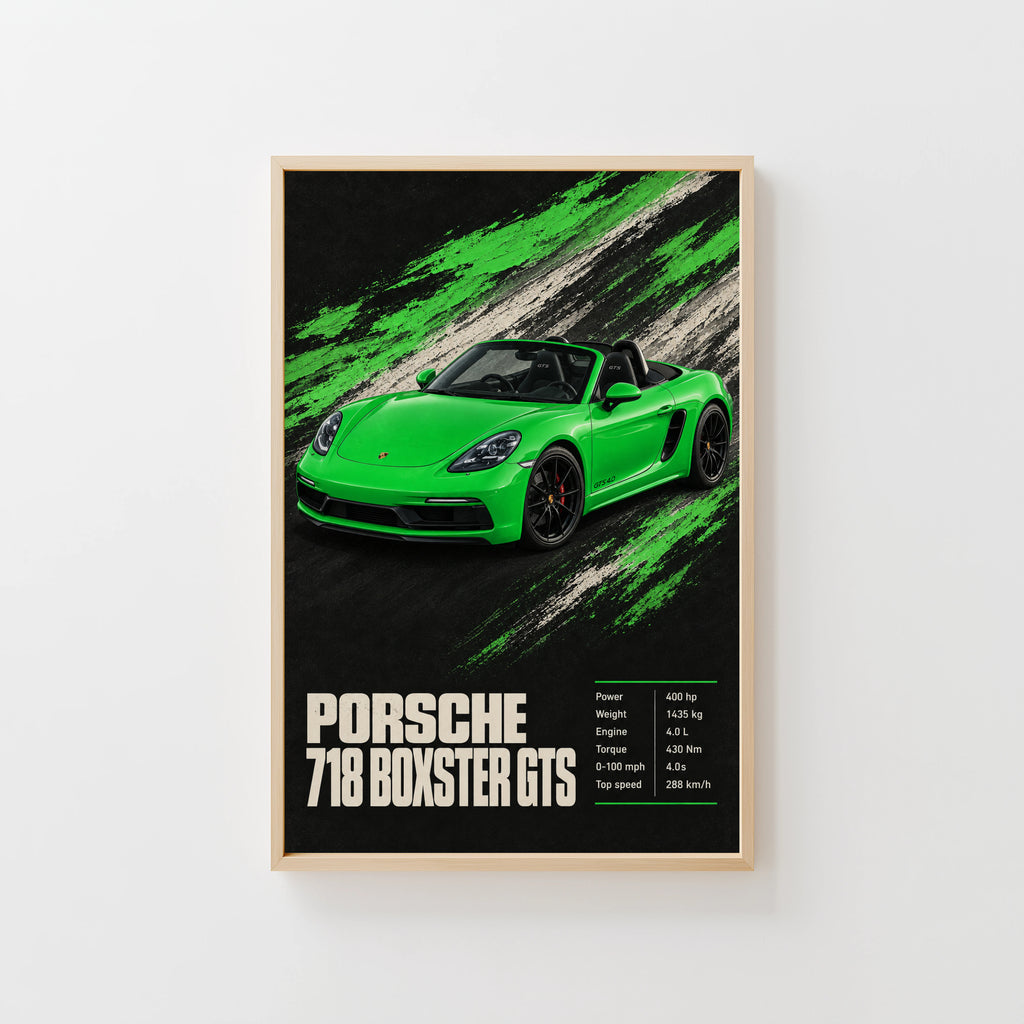Vintage Porsche 718 Boxster GTS Print, Car Art
