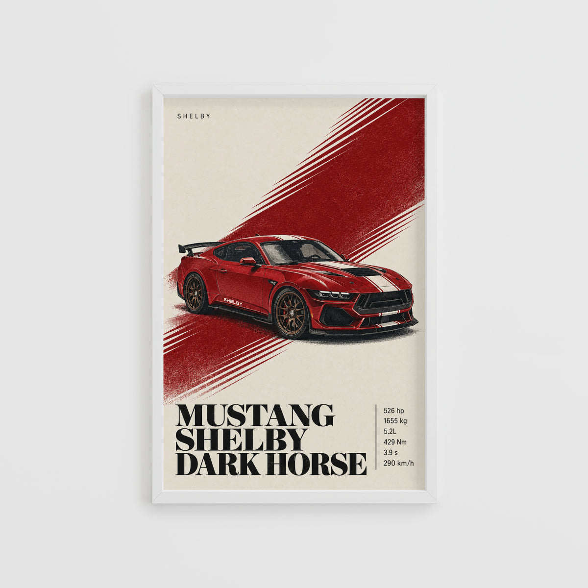 Vintage Mustang Shelby Print, Car Wall Art