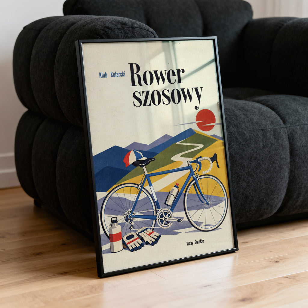 Vintage Road Bike Poster, Retro Cycling Wall Art Print
