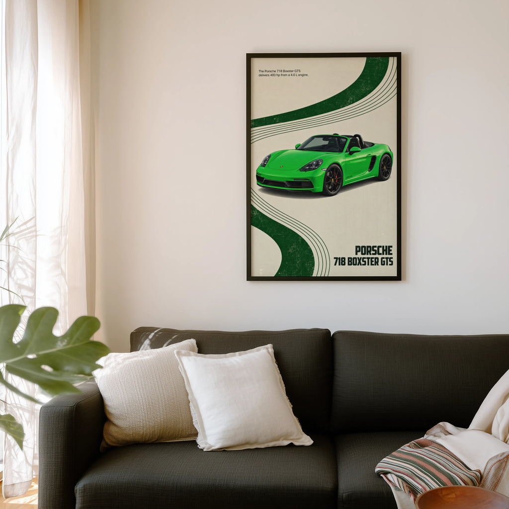 Vintage Print, Porsche Boxster GTS Car Wall Art