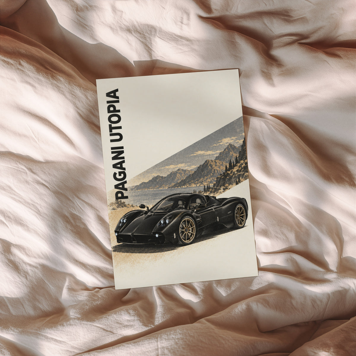 Vintage Pagani Utopia Print, Supercar Wall Art