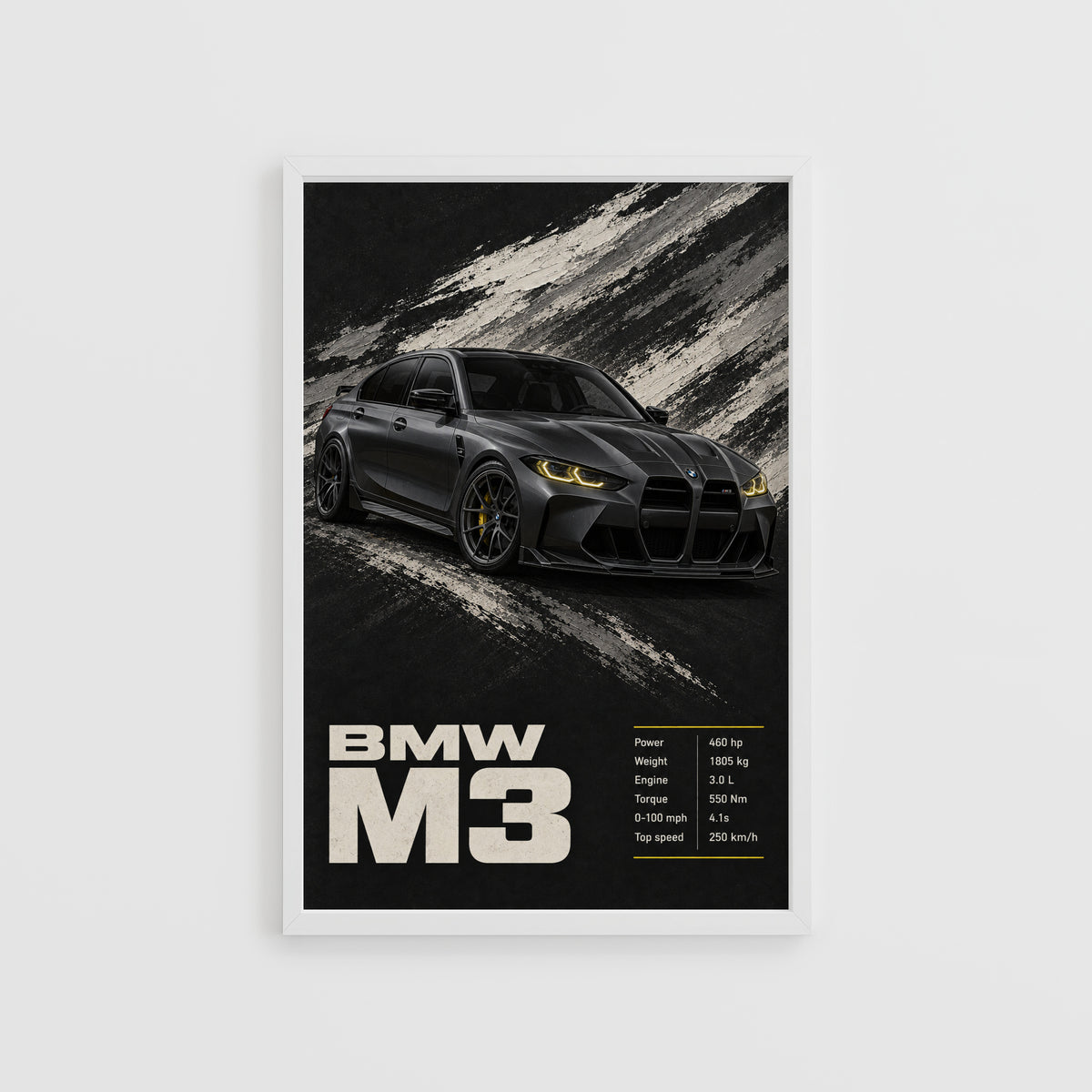 Vintage BMW M3 Car Print, Garage Wall Art