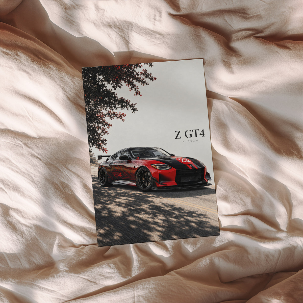 Vintage Nissan Z GT4 Print, Racing Car Wall Art