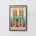 Vintage Westminster Abbey Poster, London Wall Art, Print