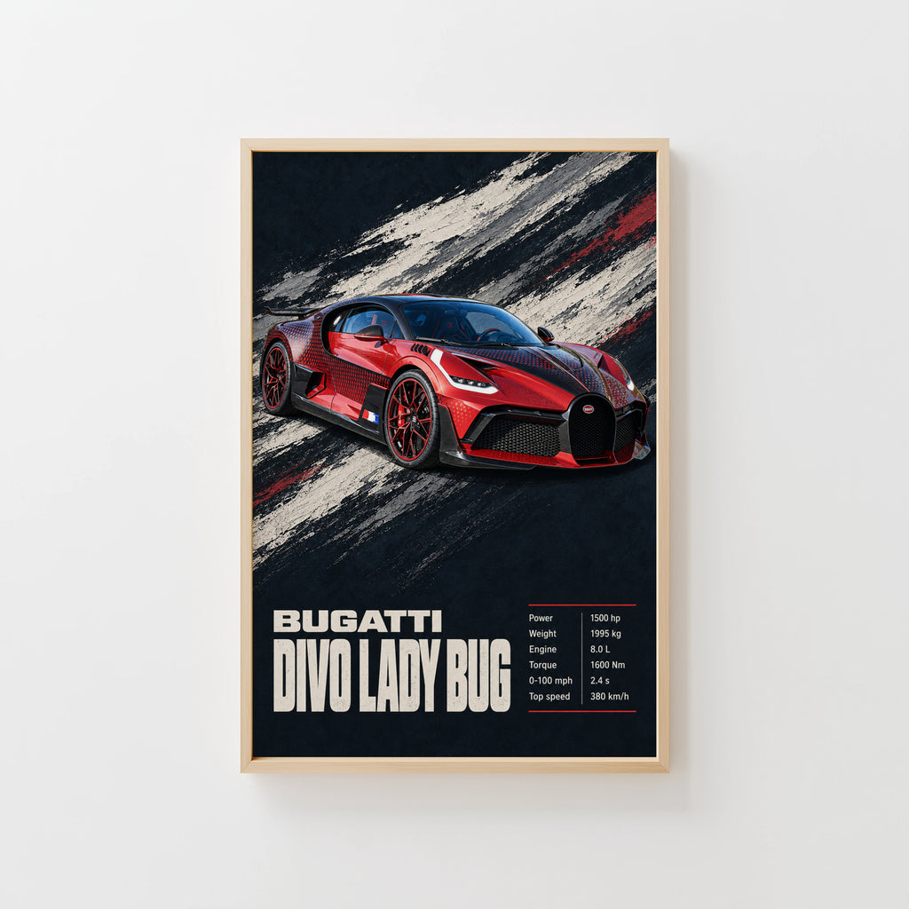 Vintage Bugatti Divo Print, Car Wall Art