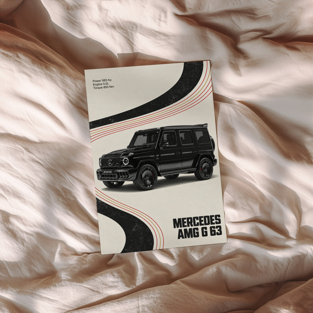 Vintage Mercedes AMG G63 Print, Car Wall Art