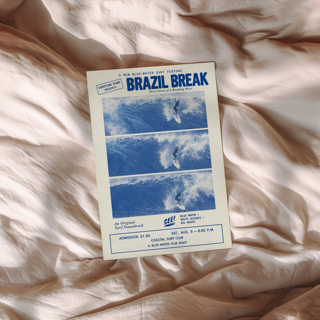 Vintage Brazil Break Surf Film Print and Poster