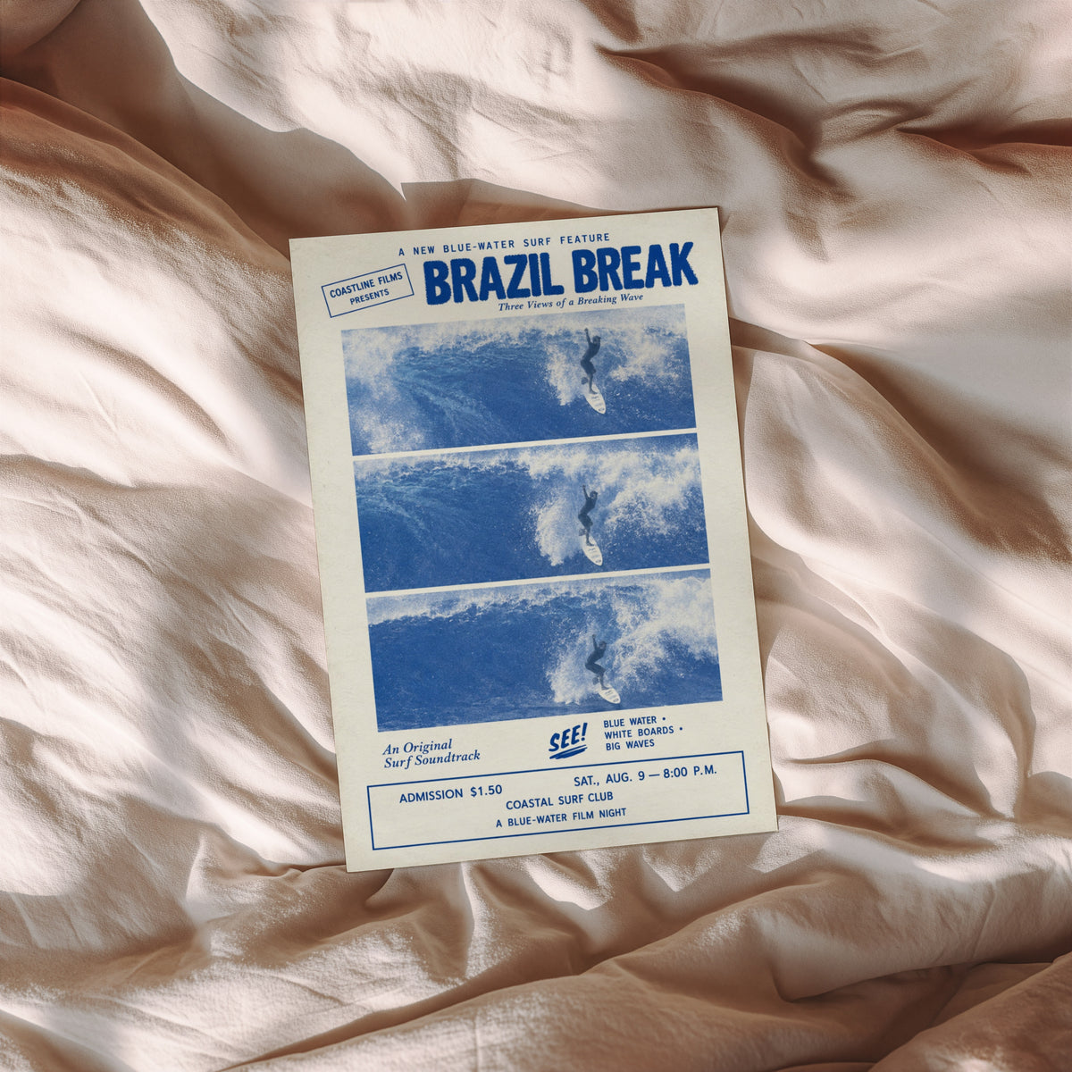 Vintage Brazil Break Surf Film Print and Poster