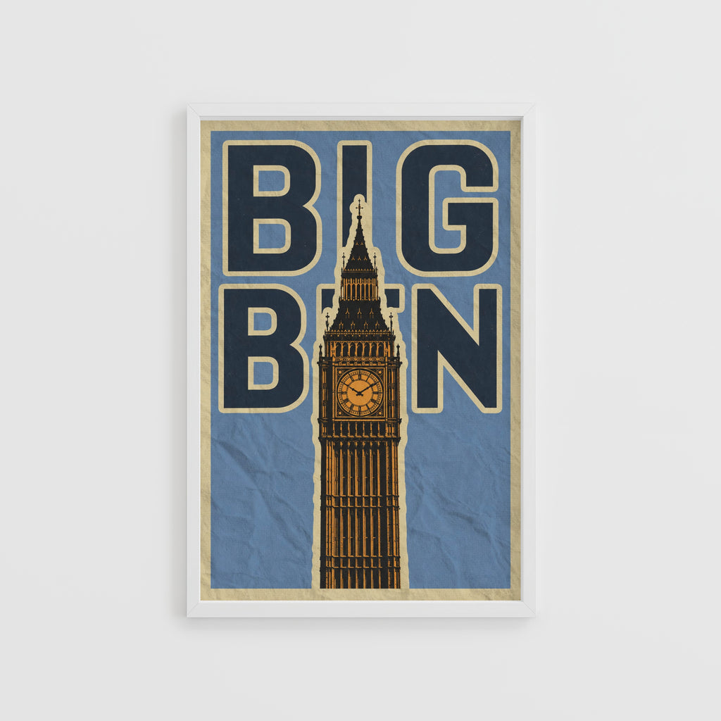 Vintage Big Ben Poster, London Wall Art, England Print