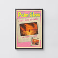 Vintage Palm Glow Print and Poster, Sunset Sailboat Art