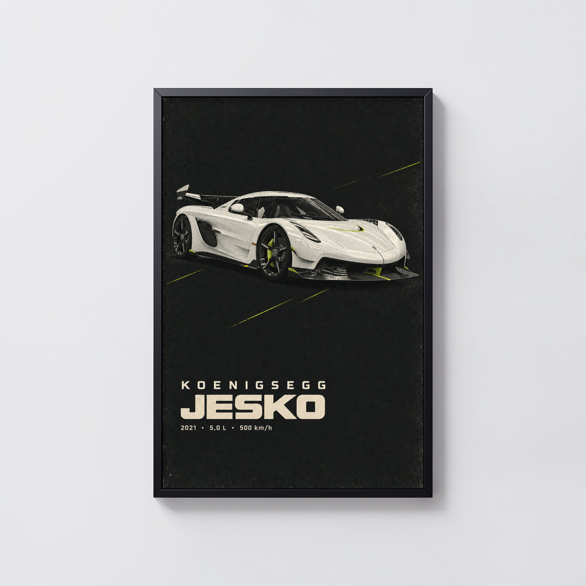 Vintage Koenigsegg Jesko Print, Supercar Wall Art