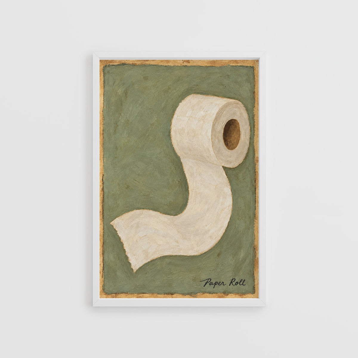 Vintage Toilet Roll Print and Poster, Sage Green Art