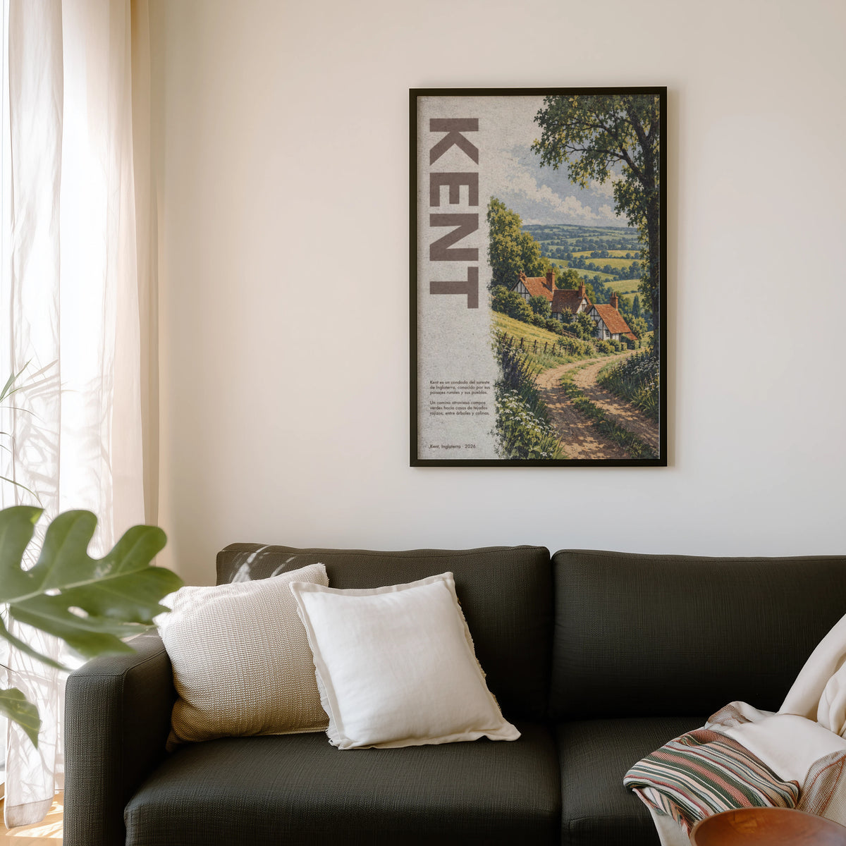 Vintage Kent Poster, English Countryside Wall Art, Print
