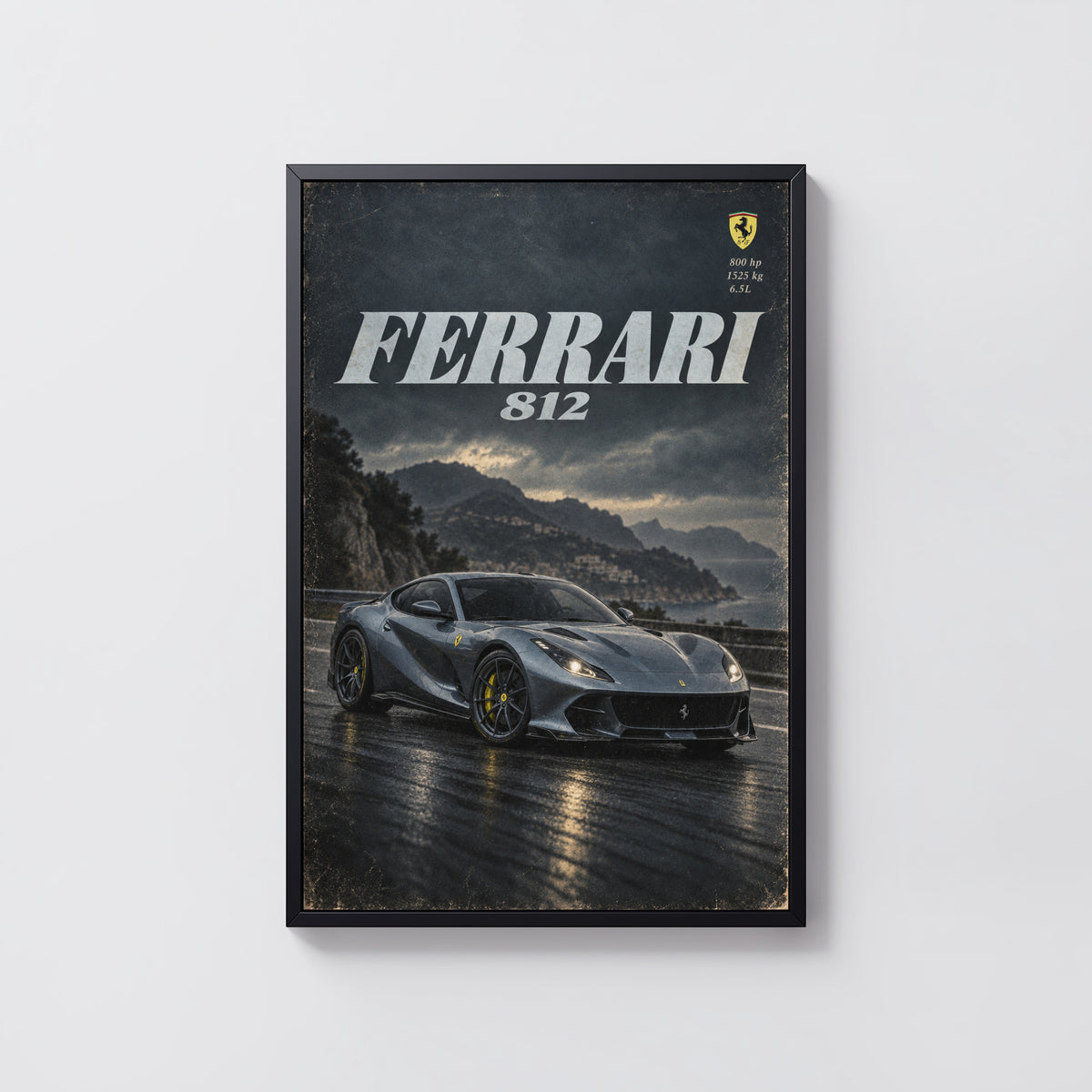 Vintage Ferrari 812 Print, Supercar Wall Art