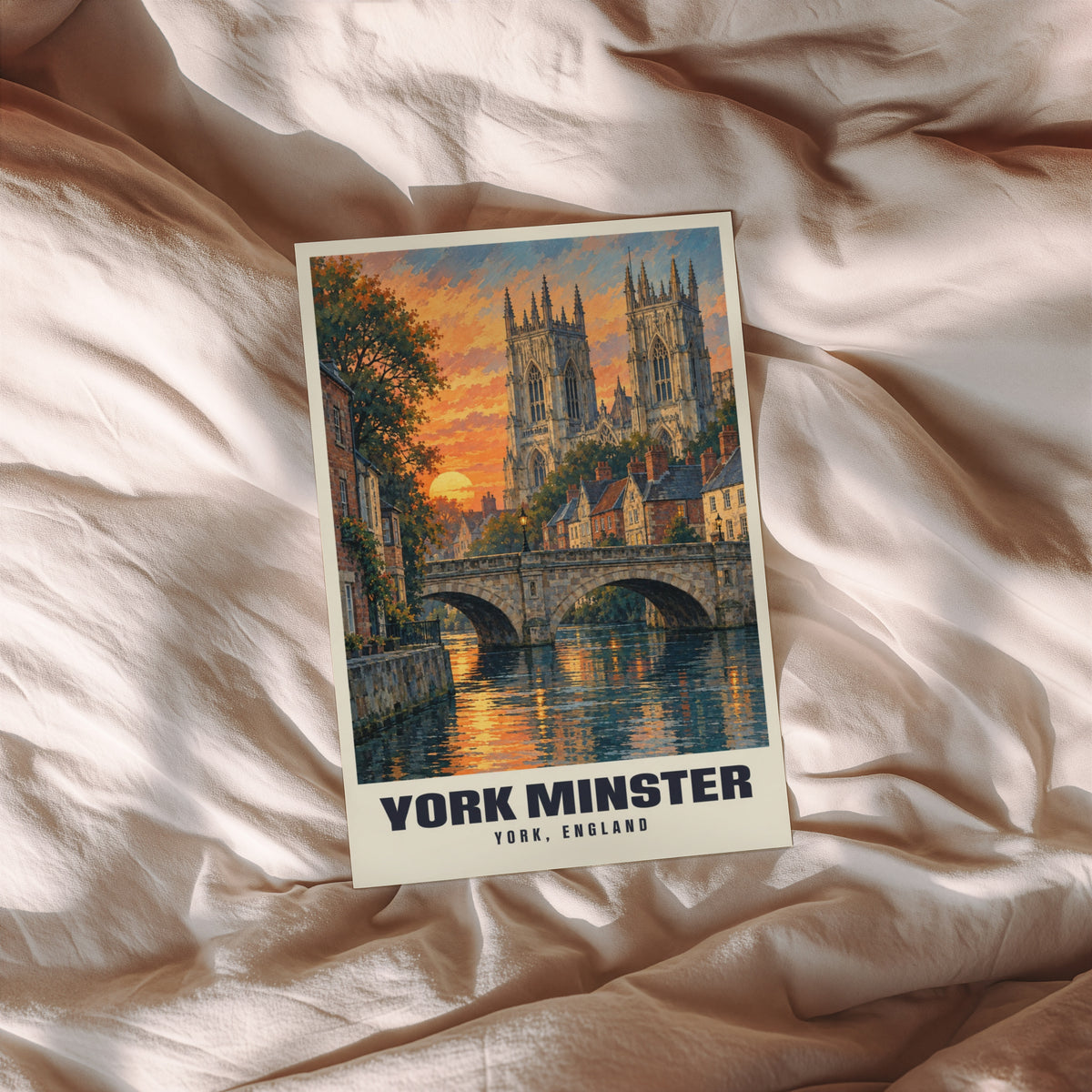 Vintage York Minster Poster, England Wall Art, Travel Print